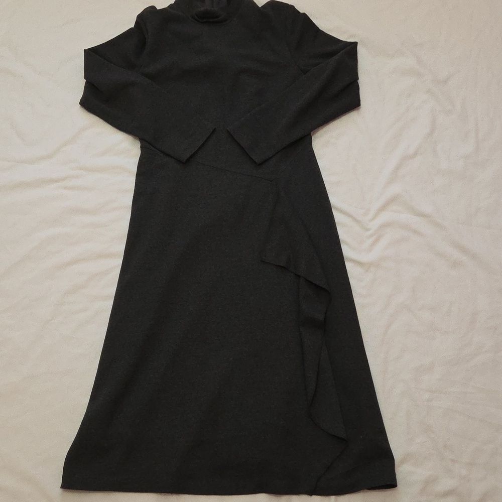 Talbots Petite Wool Dress Charcoal Gray Size 8P